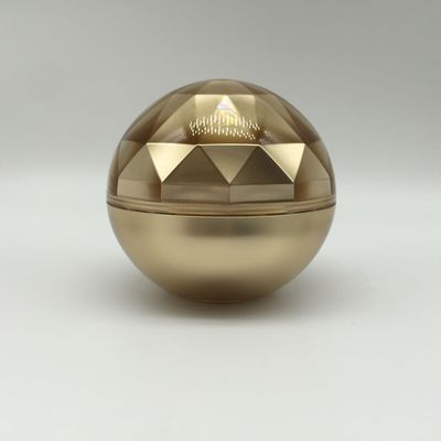 Qualität  Non Spill Luxury High Matt Gold Rhombus Ball Shape Round Acrylic Cream Jar For Cosmetic Packaging usine